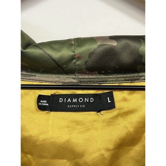 Diamond Supply Co. Satin Camo Jacket Size L Large Green - Picture 3 of 6